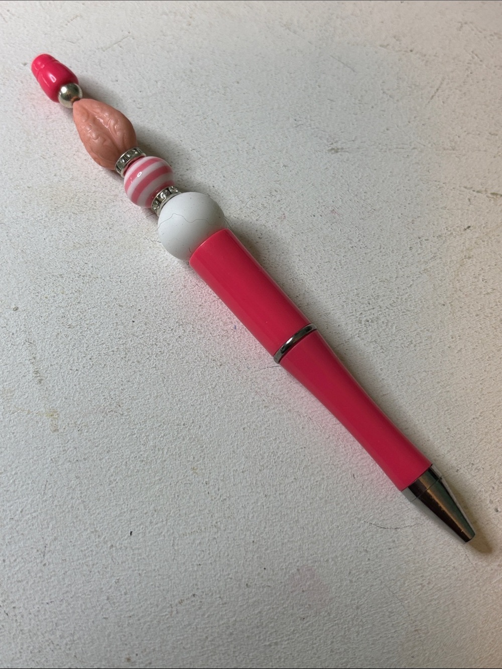 Pink Beaded Ballpoint Pen